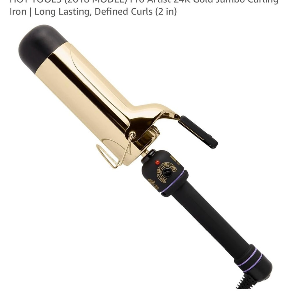 Professional 24K Gold Curling Iron - Black and Gold 2 inch